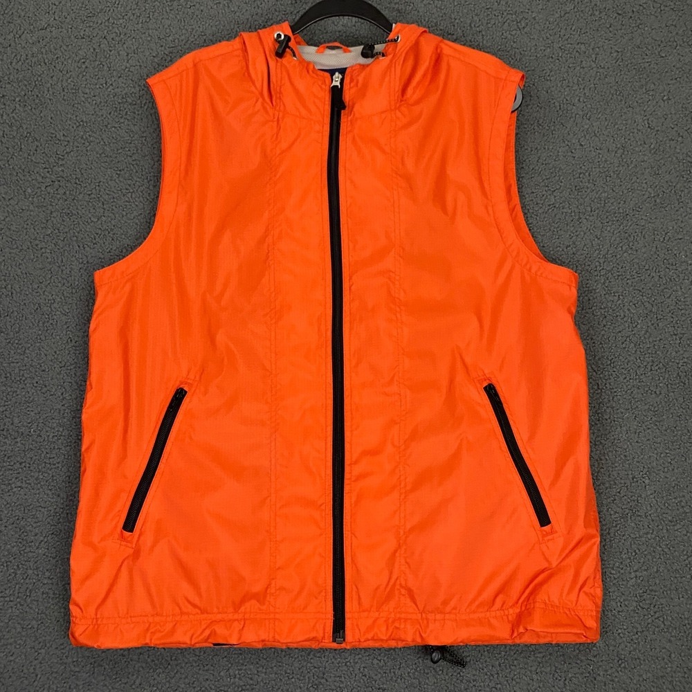 Vintage Y2K Gap Jacket Mens‎ Medium Red Orange Windbreaker Sleeveless Ripstop